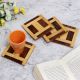 Handmade Square Wooden Coasters - Pack of 4
